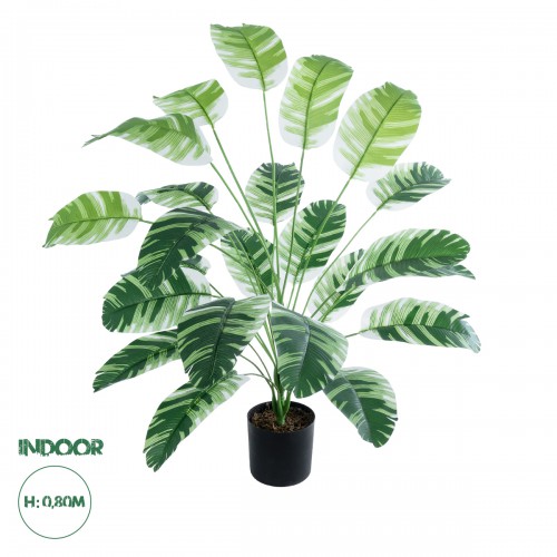 GloboStar® Artificial Garden BANANA ZEBRA 20918 Διακοσμητικό Φυτό Μπανανιά Ζέβρα Υ80cm Διακόσμηση - Φως - Χαλιά