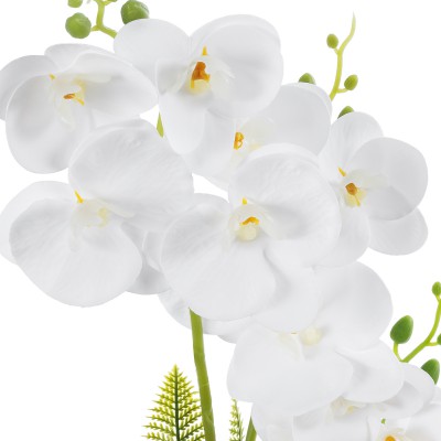 GloboStar® Artificial Garden WHITE ORCHID 21076 Διακοσμητικό Φυτό Λευκή Ορχιδέα Υ45cm Διακόσμηση - Φως - Χαλιά GloboStar® Artificial Garden WHITE ORCHID 21076 Διακοσμητικό Φυτό Λευκή Ορχιδέα Υ45cm Διακόσμηση - Φως - Χαλιά