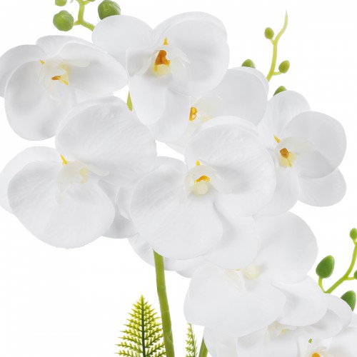 GloboStar® Artificial Garden WHITE ORCHID 21076 Διακοσμητικό Φυτό Λευκή Ορχιδέα Υ45cm Διακόσμηση - Φως - Χαλιά GloboStar® Artificial Garden WHITE ORCHID 21076 Διακοσμητικό Φυτό Λευκή Ορχιδέα Υ45cm Διακόσμηση - Φως - Χαλιά