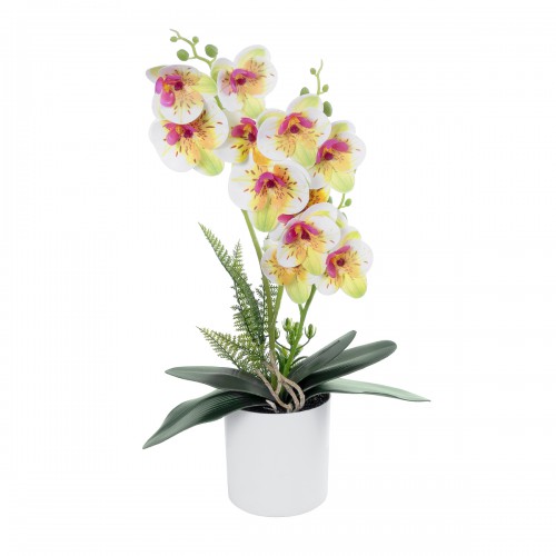 GloboStar® Artificial Garden WHITE - FUCHSIA ORCHID 21078 Διακοσμητικό Φυτό Λευκή - Φούξια Ορχιδέα Υ45cm Διακόσμηση - Φως - Χαλιά GloboStar® Artificial Garden WHITE - FUCHSIA ORCHID 21078 Διακοσμητικό Φυτό Λευκή - Φούξια Ορχιδέα Υ45cm Διακόσμηση - Φως - Χαλιά