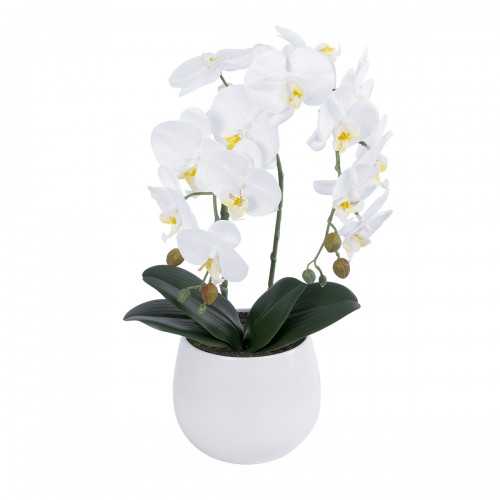 GloboStar® Artificial Garden WHITE ORCHID 21117 Διακοσμητικό Φυτό Λευκή Ορχιδέα Υ45cm Διακόσμηση - Φως - Χαλιά GloboStar® Artificial Garden WHITE ORCHID 21117 Διακοσμητικό Φυτό Λευκή Ορχιδέα Υ45cm Διακόσμηση - Φως - Χαλιά