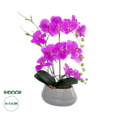 GloboStar® Artificial Garden HOT PINK ORCHID 21119 Διακοσμητικό Φυτό Έντονο Ροζ Ορχιδέα Υ43cm GloboStar® Artificial Garden HOT PINK ORCHID 21119 Διακοσμητικό Φυτό Έντονο Ροζ Ορχιδέα Υ43cm