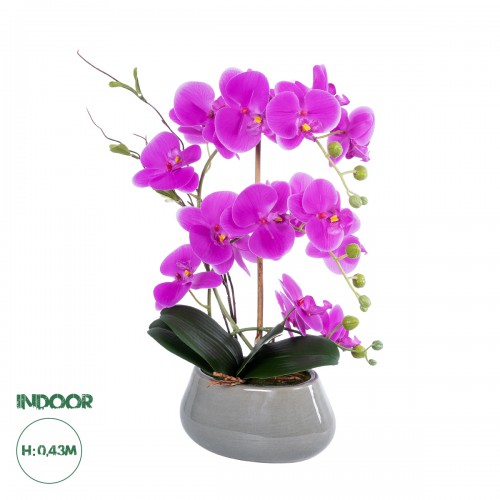 GloboStar® Artificial Garden HOT PINK ORCHID 21119 Διακοσμητικό Φυτό Έντονο Ροζ Ορχιδέα Υ43cm GloboStar® Artificial Garden HOT PINK ORCHID 21119 Διακοσμητικό Φυτό Έντονο Ροζ Ορχιδέα Υ43cm