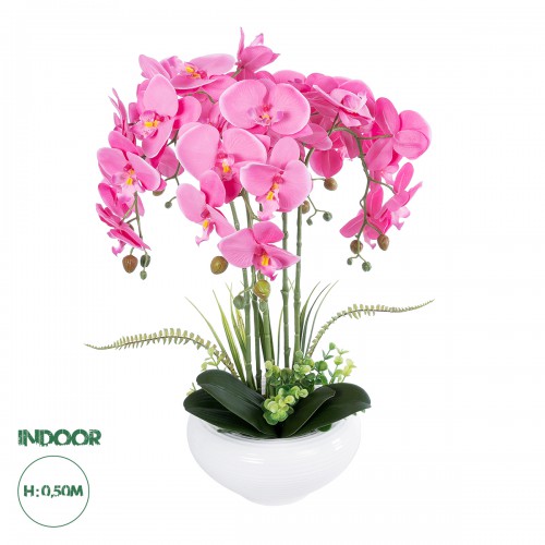 GloboStar® Artificial Garden PINK ORCHID 21124 Διακοσμητικό Φυτό Ροζ Ορχιδέα Υ50cm Διακόσμηση - Φως - Χαλιά GloboStar® Artificial Garden PINK ORCHID 21124 Διακοσμητικό Φυτό Ροζ Ορχιδέα Υ50cm Διακόσμηση - Φως - Χαλιά