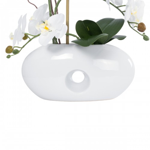 GloboStar® Artificial Garden WHITE ORCHID 21125 Διακοσμητικό Φυτό Λευκή Ορχιδέα Υ42cm Διακόσμηση - Φως - Χαλιά GloboStar® Artificial Garden WHITE ORCHID 21125 Διακοσμητικό Φυτό Λευκή Ορχιδέα Υ42cm Διακόσμηση - Φως - Χαλιά