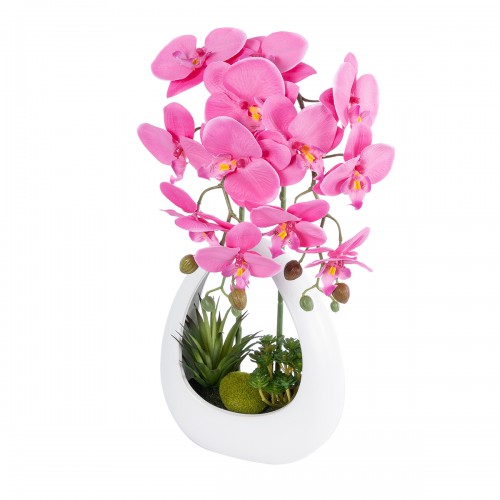 GloboStar® Artificial Garden HOT PINK ORCHID 21127 Διακοσμητικό Φυτό Έντονο Ροζ Ορχιδέα Υ39cm GloboStar® Artificial Garden HOT PINK ORCHID 21127 Διακοσμητικό Φυτό Έντονο Ροζ Ορχιδέα Υ39cm