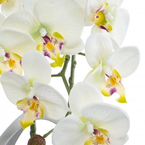 GloboStar® Artificial Garden WHITE ORCHID 21128 Διακοσμητικό Φυτό Λευκή Ορχιδέα Υ39cm Διακόσμηση - Φως - Χαλιά GloboStar® Artificial Garden WHITE ORCHID 21128 Διακοσμητικό Φυτό Λευκή Ορχιδέα Υ39cm Διακόσμηση - Φως - Χαλιά