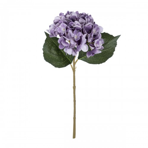 GloboStar® Artificial Garden PURPLE HYDRANGEA BRANCH 21181 Τεχνητό Διακοσμητικό Κλαδί Ορτανσίας Βαθύ Μωβ  Y47cm Διακόσμηση - Φως - Χαλιά