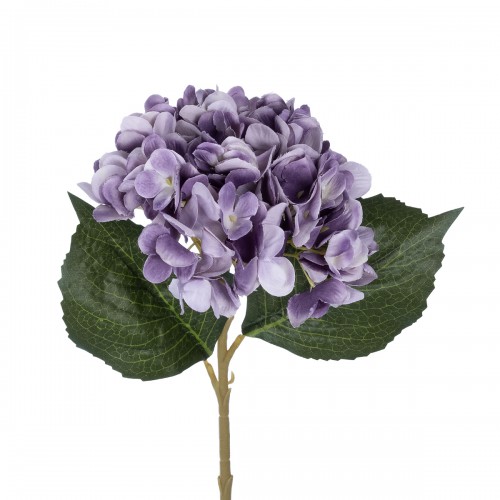 GloboStar® Artificial Garden PURPLE HYDRANGEA BRANCH 21181 Τεχνητό Διακοσμητικό Κλαδί Ορτανσίας Βαθύ Μωβ  Y47cm Διακόσμηση - Φως - Χαλιά