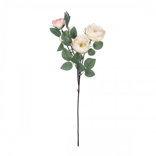 GloboStar® Artificial Garden CHAMPAGNE CLIMBING ROSE BRANCH 21183 Τεχνητό Διακοσμητικό Κλαδί Τριαντάφυλλο Σαμπανιζέ Y70cm Διακόσμηση - Φως - Χαλιά