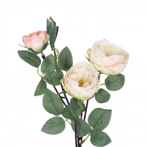 GloboStar® Artificial Garden CHAMPAGNE CLIMBING ROSE BRANCH 21183 Τεχνητό Διακοσμητικό Κλαδί Τριαντάφυλλο Σαμπανιζέ Y70cm Διακόσμηση - Φως - Χαλιά