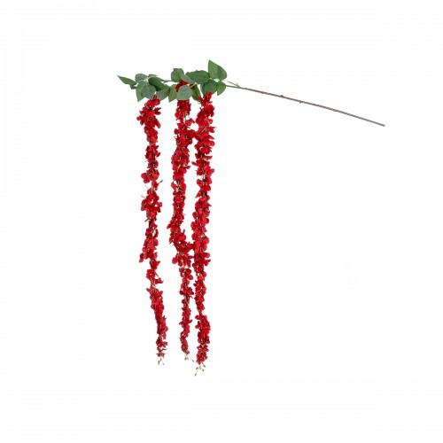 GloboStar® Artificial Garden RED WISTERIA FLOWER BRANCH 21519 Τεχνητό Διακοσμητικό κλαδί Βιστέρια Κόκκινο Φ45 x Υ164cm Διακόσμηση - Φως - Χαλιά