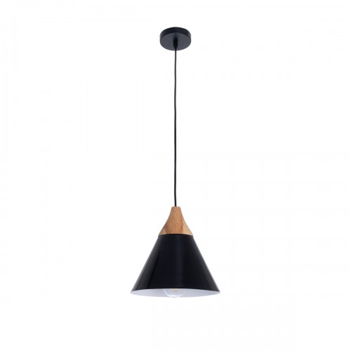 GloboStar® SHADE 00906 Μοντέρνο Κρεμαστό Φωτιστικό Οροφής Μονόφωτο 1 x E27 Μαύρο Μεταλλικό με Ξύλο Καμπάνα Φ23 x Υ22cm Διακόσμηση - Φωτισμός - Χαλιά GloboStar® SHADE 00906 Μοντέρνο Κρεμαστό Φωτιστικό Οροφής Μονόφωτο 1 x E27 Μαύρο Μεταλλικό με Ξύλο Καμπάνα Φ23 x Υ22cm Διακόσμηση - Φωτισμός - Χαλιά