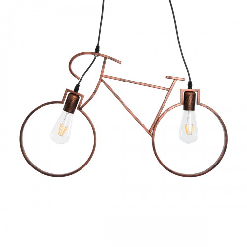 GloboStar® BIKE 00868 Vintage Κρεμαστό Φωτιστικό Οροφής Δίφωτο 2 x E27 Καφέ Σκουριά Μεταλλικό Μ67 x Π1.5 x Υ41cm Διακόσμηση - Φωτισμός - Χαλιά GloboStar® BIKE 00868 Vintage Κρεμαστό Φωτιστικό Οροφής Δίφωτο 2 x E27 Καφέ Σκουριά Μεταλλικό Μ67 x Π1.5 x Υ41cm Διακόσμηση - Φωτισμός - Χαλιά