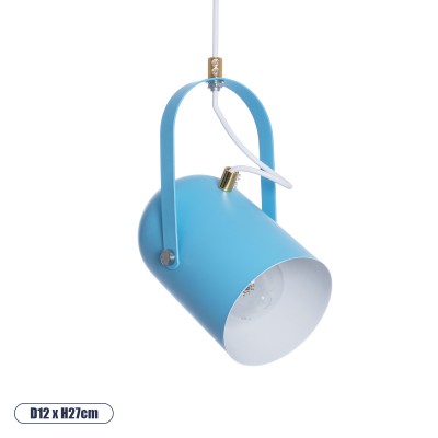 GLOBOSTAR® HAZEL 00927 Μοντέρνο Κρεμαστό Φωτιστικό Οροφής με Ντουί 1 x E27 AC 220-240V IP20 - Γαλάζιο & Χρυσό - Μ12 x Π12 x Υ27cm GLOBOSTAR® HAZEL 00927 Μοντέρνο Κρεμαστό Φωτιστικό Οροφής με Ντουί 1 x E27 AC 220-240V IP20 - Γαλάζιο & Χρυσό - Μ12 x Π12 x Υ27cm