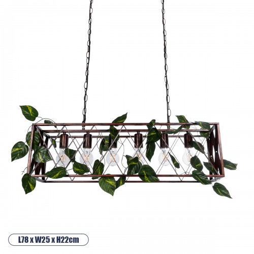 GloboStar® CLARITY 00963 Vintage Industrial Κρεμαστό Φωτιστικό Οροφής Πολύφωτο 6 x E27 Καφέ Σκουριά Μεταλλικό Πλέγμα Μ78 x Π25 x Υ22cm Διακόσμηση - Φωτισμός - Χαλιά GloboStar® CLARITY 00963 Vintage Industrial Κρεμαστό Φωτιστικό Οροφής Πολύφωτο 6 x E27 Καφέ Σκουριά Μεταλλικό Πλέγμα Μ78 x Π25 x Υ22cm Διακόσμηση - Φωτισμός - Χαλιά