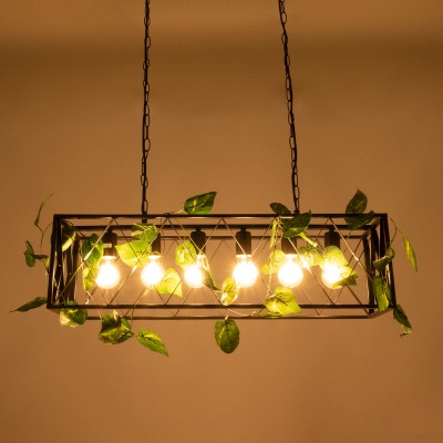 GLOBOSTAR® CLARITY 00964 Vintage Κρεμαστό Φωτιστικό Οροφής με Ντουί 6 x E27 AC 220-240V IP20 - Μαύρο & Πράσινο - Μ78 x Π25 x Υ22cm GLOBOSTAR® CLARITY 00964 Vintage Κρεμαστό Φωτιστικό Οροφής με Ντουί 6 x E27 AC 220-240V IP20 - Μαύρο & Πράσινο - Μ78 x Π25 x Υ22cm
