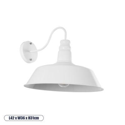 GLOBOSTAR® SORD 01051 Vintage Φωτιστικό Τοίχου - Απλίκα με Ντουί 1 x E27 AC 220-240V IP20 - Λευκό - Μ36 x Π42 x Υ32cm GLOBOSTAR® SORD 01051 Vintage Φωτιστικό Τοίχου - Απλίκα με Ντουί 1 x E27 AC 220-240V IP20 - Λευκό - Μ36 x Π42 x Υ32cm