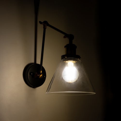 GloboStar® OLIVIA 01068 Vintage Φωτιστικό Τοίχου Απλίκα Μονόφωτο με Σπαστό Μεταλλικό Βραχίονα και Γυάλινη Καμπάνα Φ19 x Μ63 x Π19 x Υ77cm Διακόσμηση - Φωτισμός - Χαλιά GloboStar® OLIVIA 01068 Vintage Φωτιστικό Τοίχου Απλίκα Μονόφωτο με Σπαστό Μεταλλικό Βραχίονα και Γυάλινη Καμπάνα Φ19 x Μ63 x Π19 x Υ77cm Διακόσμηση - Φωτισμός - Χαλιά