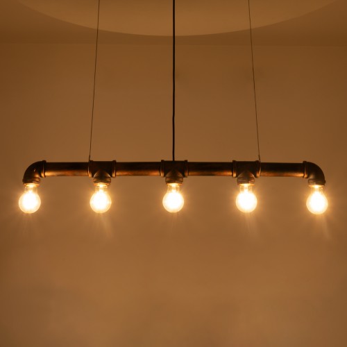 GloboStar® CANAL 01070 Vintage Industrial Κρεμαστό Φωτιστικό Οροφής Πολύφωτο 5 x E27 Καφέ Σκουριά Μεταλλικό Ράγα Μ88 x Π4.5 x Y7cm Διακόσμηση - Φωτισμός - Χαλιά GloboStar® CANAL 01070 Vintage Industrial Κρεμαστό Φωτιστικό Οροφής Πολύφωτο 5 x E27 Καφέ Σκουριά Μεταλλικό Ράγα Μ88 x Π4.5 x Y7cm Διακόσμηση - Φωτισμός - Χαλιά