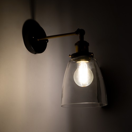 GloboStar® LYDIA 01071 Vintage Φωτιστικό Τοίχου Απλίκα Μονόφωτο Χρυσό Μεταλλικό με Γυάλινη Καμπάνα Φ14 x Μ25.5 x Π14.5 x Υ29.5cm Διακόσμηση - Φωτισμός - Χαλιά GloboStar® LYDIA 01071 Vintage Φωτιστικό Τοίχου Απλίκα Μονόφωτο Χρυσό Μεταλλικό με Γυάλινη Καμπάνα Φ14 x Μ25.5 x Π14.5 x Υ29.5cm Διακόσμηση - Φωτισμός - Χαλιά