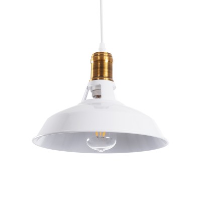 GLOBOSTAR® ANER 01072 Vintage Κρεμαστό Φωτιστικό Οροφής με Ντουί 1 x E27 AC 220-240V IP20 - Λευκό & Χρυσό - Μ27.5 x Π27.5 x Υ19cm GLOBOSTAR® ANER 01072 Vintage Κρεμαστό Φωτιστικό Οροφής με Ντουί 1 x E27 AC 220-240V IP20 - Λευκό & Χρυσό - Μ27.5 x Π27.5 x Υ19cm