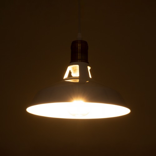 GloboStar® ANER 01072 Vintage Industrial Κρεμαστό Φωτιστικό Οροφής Μονόφωτο Λευκό Μεταλλικό Καμπάνα Φ28 x Y17cm Διακόσμηση - Φωτισμός - Χαλιά GloboStar® ANER 01072 Vintage Industrial Κρεμαστό Φωτιστικό Οροφής Μονόφωτο Λευκό Μεταλλικό Καμπάνα Φ28 x Y17cm Διακόσμηση - Φωτισμός - Χαλιά