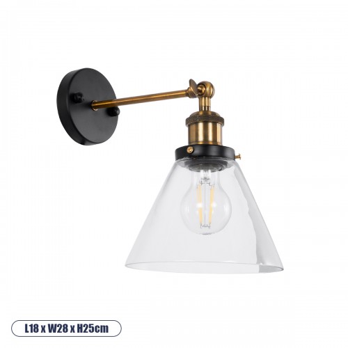 Globostar® CATHERINE 01074 Vintage Φωτιστικό Τοίχου Απλίκα Μονόφωτο Χρυσό Μεταλλικό με Γυάλινη Καμπάνα Φ18 x Μ26 x Π14.5 x Υ25cm Διακόσμηση - Φωτισμός - Χαλιά Globostar® CATHERINE 01074 Vintage Φωτιστικό Τοίχου Απλίκα Μονόφωτο Χρυσό Μεταλλικό με Γυάλινη Καμπάνα Φ18 x Μ26 x Π14.5 x Υ25cm Διακόσμηση - Φωτισμός - Χαλιά