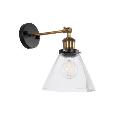 GLOBOSTAR® BINGLEY 01074 Vintage Φωτιστικό Τοίχου - Απλίκα με Ντουί 1 x E27 AC 220-240V IP20 - Διάφανο & Χρυσό - Μ18 x Π28 x Υ25cm GLOBOSTAR® BINGLEY 01074 Vintage Φωτιστικό Τοίχου - Απλίκα με Ντουί 1 x E27 AC 220-240V IP20 - Διάφανο & Χρυσό - Μ18 x Π28 x Υ25cm