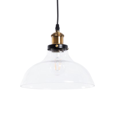 GLOBOSTAR® WICKHAM 01075 Vintage Κρεμαστό Φωτιστικό Οροφής με Ντουί 1 x E27 AC 220-240V IP20 - Διάφανο & Χρυσό - Μ24.5 x Π24.5 x Υ15cm GLOBOSTAR® WICKHAM 01075 Vintage Κρεμαστό Φωτιστικό Οροφής με Ντουί 1 x E27 AC 220-240V IP20 - Διάφανο & Χρυσό - Μ24.5 x Π24.5 x Υ15cm
