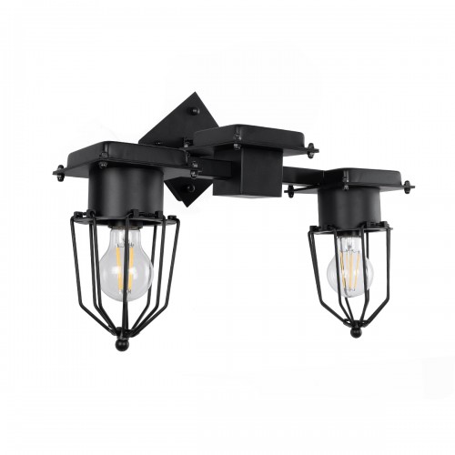 GLOBOSTAR® TORO 01079 Vintage Φωτιστικό Τοίχου - Απλίκα με Ντουί 2 x E27 AC 220-240V IP20 - Μαύρο - Μ44 x Π33 x Υ21cm GLOBOSTAR® TORO 01079 Vintage Φωτιστικό Τοίχου - Απλίκα με Ντουί 2 x E27 AC 220-240V IP20 - Μαύρο - Μ44 x Π33 x Υ21cm