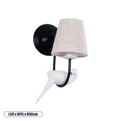 GLOBOSTAR® DOVE 01084 Vintage Φωτιστικό Τοίχου - Απλίκα με Ντουί 1 x E14 AC 220-240V IP20 - Μαύρο & Μπεζ - Μ30 x Π15 x Υ36cm GLOBOSTAR® DOVE 01084 Vintage Φωτιστικό Τοίχου - Απλίκα με Ντουί 1 x E14 AC 220-240V IP20 - Μαύρο & Μπεζ - Μ30 x Π15 x Υ36cm