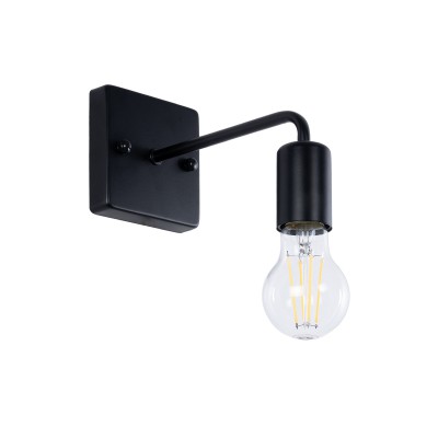 GLOBOSTAR® MISSAM 01119 Μοντέρνο Φωτιστικό Τοίχου - Απλίκα με Ντουί 1 x E27 AC 220-240V IP20 - Μαύρο - Μ14 x Π20 x Υ10cm