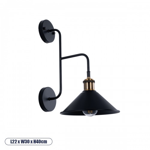 GloboStar® MAGEOR 01120 Vintage Industrial Φωτιστικό Τοίχου Απλίκα Μονόφωτο Μαύρο Μεταλλικό Καμπάνα Φ22 x Μ36.5 x Π32.5 x Υ40cm Διακόσμηση - Φωτισμός - Χαλιά GloboStar® MAGEOR 01120 Vintage Industrial Φωτιστικό Τοίχου Απλίκα Μονόφωτο Μαύρο Μεταλλικό Καμπάνα Φ22 x Μ36.5 x Π32.5 x Υ40cm Διακόσμηση - Φωτισμός - Χαλιά