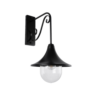 GLOBOSTAR® ANNIEL 01123 Vintage Φωτιστικό Τοίχου - Απλίκα με Ντουί 1 x E27 AC 220-240V IP20 - Μαύρο - Μ25 x Π32 x Υ50cm