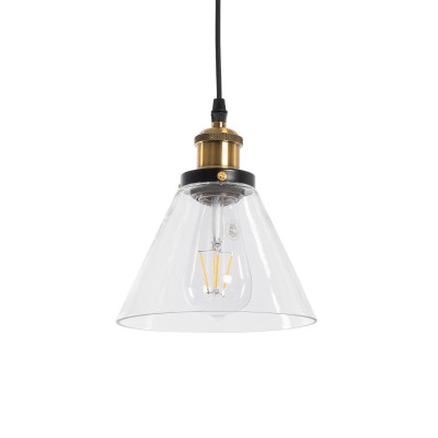 GLOBOSTAR® BINGLEY 01169 Vintage Κρεμαστό Φωτιστικό Οροφής με Ντουί 1 x E27 AC 220-240V IP20 - Διάφανο & Χρυσό - Μ18 x Π18 x Υ20cm GLOBOSTAR® BINGLEY 01169 Vintage Κρεμαστό Φωτιστικό Οροφής με Ντουί 1 x E27 AC 220-240V IP20 - Διάφανο & Χρυσό - Μ18 x Π18 x Υ20cm