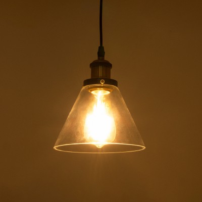 GloboStar® CONE 01169 Vintage Κρεμαστό Φωτιστικό Οροφής Μονόφωτο 1 x E27 Γυάλινο Καμπάνα Φ18 x Y20cm Διακόσμηση - Φωτισμός - Χαλιά GloboStar® CONE 01169 Vintage Κρεμαστό Φωτιστικό Οροφής Μονόφωτο 1 x E27 Γυάλινο Καμπάνα Φ18 x Y20cm Διακόσμηση - Φωτισμός - Χαλιά