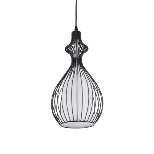 GLOBOSTAR® REA 01197 Μοντέρνο Κρεμαστό Φωτιστικό Οροφής με Ντουί 1 x E27 AC 220-240V IP20 - Μαύρο & Λευκό - Μ21 x Π21 x Υ40cm