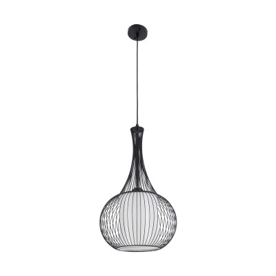 GLOBOSTAR® LILY 01198 Μοντέρνο Κρεμαστό Φωτιστικό Οροφής με Ντουί 1 x E27 AC 220-240V IP20 - Μαύρο & Λευκό - Μ30 x Π30 x Υ50cm