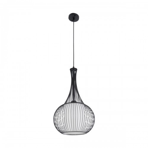GLOBOSTAR® LILY 01198 Μοντέρνο Κρεμαστό Φωτιστικό Οροφής με Ντουί 1 x E27 AC 220-240V IP20 - Μαύρο & Λευκό - Μ30 x Π30 x Υ50cm
