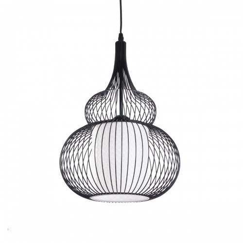 GLOBOSTAR® LILY 01199 Μοντέρνο Κρεμαστό Φωτιστικό Οροφής με Ντουί 1 x E27 AC 220-240V IP20 - Μαύρο & Λευκό - Μ31 x Π31 x Υ42cm
