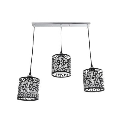GLOBOSTAR® RAINELDA 01247 Μοντέρνο Κρεμαστό Φωτιστικό Οροφής με Ντουί 3 x E27 AC 220-240V IP20 - Μαύρο & Λευκό - Μ60 x Π15 x Υ19cm GLOBOSTAR® RAINELDA 01247 Μοντέρνο Κρεμαστό Φωτιστικό Οροφής με Ντουί 3 x E27 AC 220-240V IP20 - Μαύρο & Λευκό - Μ60 x Π15 x Υ19cm