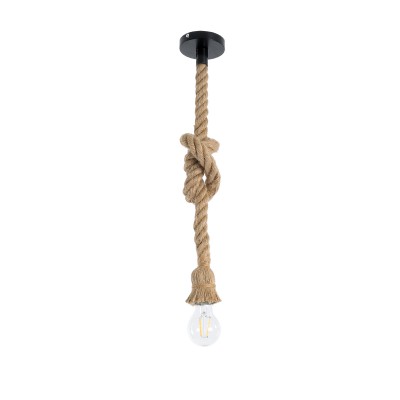 GLOBOSTAR® ROPE 01278 Vintage Κρεμαστό Φωτιστικό Οροφής με Ντουί 1 x E27 AC 220-240V IP20 - Μπεζ - Μ3.5 x Π3.5 x Y100cm GLOBOSTAR® ROPE 01278 Vintage Κρεμαστό Φωτιστικό Οροφής με Ντουί 1 x E27 AC 220-240V IP20 - Μπεζ - Μ3.5 x Π3.5 x Y100cm