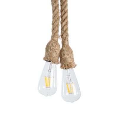 GloboStar® ROPE 01279 Vintage Industrial Κρεμαστό Φωτιστικό Οροφής Δίφωτο 2 x E27 με 1 μέτρο Μπεζ Σχοινί Φ3.5 x Y100cm Διακόσμηση - Φωτισμός - Χαλιά GloboStar® ROPE 01279 Vintage Industrial Κρεμαστό Φωτιστικό Οροφής Δίφωτο 2 x E27 με 1 μέτρο Μπεζ Σχοινί Φ3.5 x Y100cm Διακόσμηση - Φωτισμός - Χαλιά