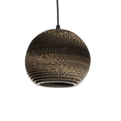 GLOBOSTAR® SANTORINI 01288 Boho Κρεμαστό Φωτιστικό Οροφής με Ντουί 1 x E27 AC 220-240V IP20 - Καφέ - Μ20 x Π20 x Y16cm