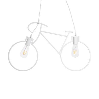 GLOBOSTAR® BIKE 01300 Vintage Κρεμαστό Φωτιστικό Οροφής με Ντουί 2 x E27 AC 220-240V IP20 - Λευκό - Μ67 x Π3.5 x Υ41cm GLOBOSTAR® BIKE 01300 Vintage Κρεμαστό Φωτιστικό Οροφής με Ντουί 2 x E27 AC 220-240V IP20 - Λευκό - Μ67 x Π3.5 x Υ41cm