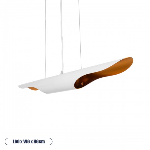 GloboStar® ARTICA 01305 Μοντέρνο Κρεμαστό Φωτιστικό Οροφής Δίφωτο 2 x E27 Λευκό Χρυσό Μεταλλικό Μ60 x Π6 x Υ6cm Διακόσμηση - Φωτισμός - Χαλιά GloboStar® ARTICA 01305 Μοντέρνο Κρεμαστό Φωτιστικό Οροφής Δίφωτο 2 x E27 Λευκό Χρυσό Μεταλλικό Μ60 x Π6 x Υ6cm Διακόσμηση - Φωτισμός - Χαλιά