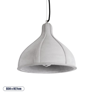 GLOBOSTAR® TRIBECA 01326 Μοντέρνο Κρεμαστό Φωτιστικό Οροφής με Ντουί 1 x E27 AC 220-240V IP20 - Γκρι - Μ30 x Π30 x Υ27cm