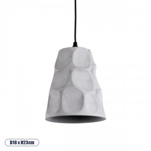 GloboStar® COMO 01327 Μοντέρνο Industrial Κρεμαστό Φωτιστικό Οροφής Μονόφωτο Γκρι Τσιμέντο Καμπάνα Φ18 x Y23cm Διακόσμηση - Φωτισμός - Χαλιά