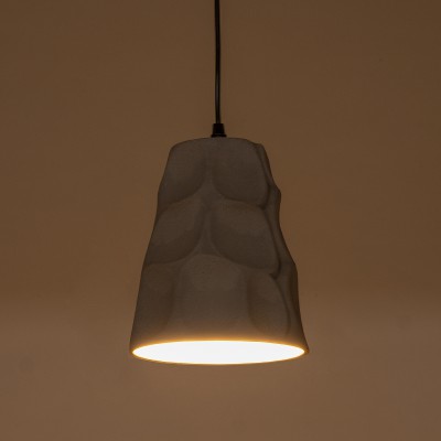 GloboStar® COMO 01327 Μοντέρνο Industrial Κρεμαστό Φωτιστικό Οροφής Μονόφωτο Γκρι Τσιμέντο Καμπάνα Φ18 x Y23cm Διακόσμηση - Φωτισμός - Χαλιά